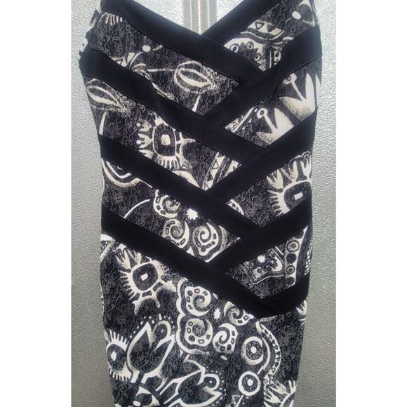 Joseph Ribkoff Black & Tan Floral Sheath Dress Size 4 - Picture 2 of 8